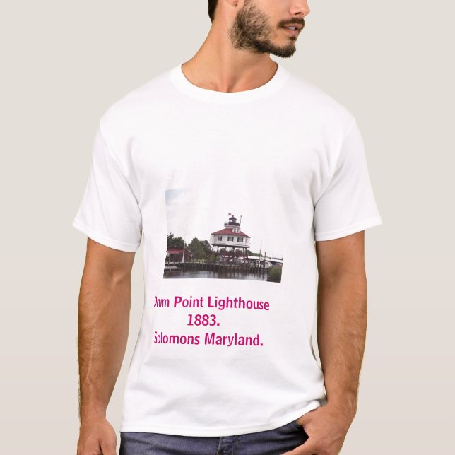 T-shirt 008_06, phare 1883.Solomons mars de point de (Devant)