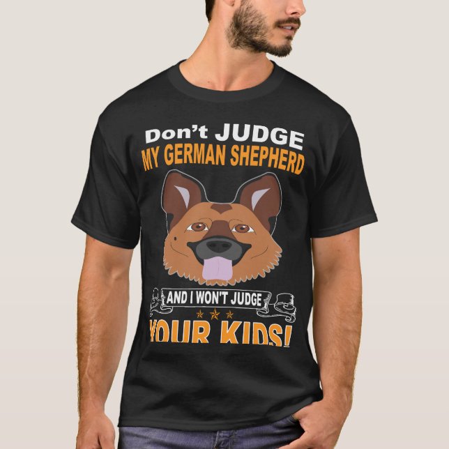 T-shirt 016 Ne juge pas mon berger allemand et je ne Juge  (Devant)