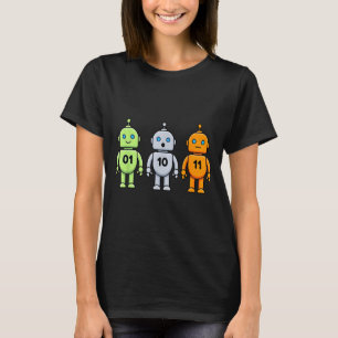 T-shirt 01 10 11 programmation de robot drôle hommes femme