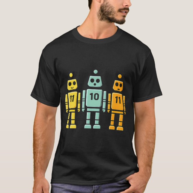 T-shirt 01 10 11 Robot Binaire (Devant)