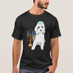 T-shirt 01 Chien Poodle Juif Menorah Hanukkah Pyjama Chan