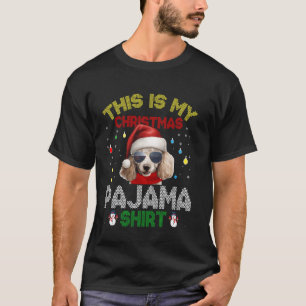 T-shirt 01 chiens caniches Noël Pyjama Cadeaux de Noël Mig