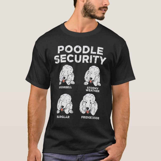 T-shirt 01 Sécurité Caniche Animaux Drôles Chien de Garde  (Devant)