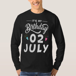 T-shirt 02 Juillet Anniversaire Fête Occasions Spéciales P