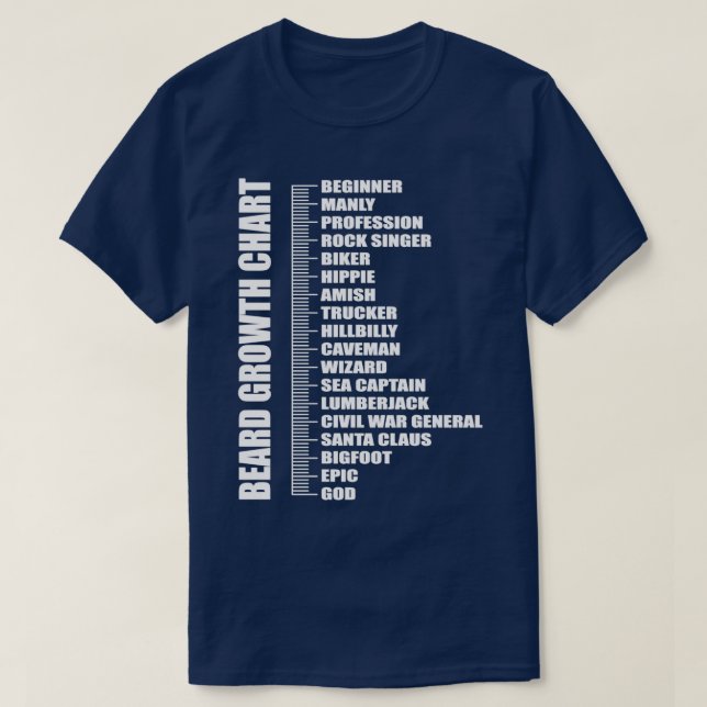 T-shirt 032347 Graphique de croissance de la barbe (Design devant)