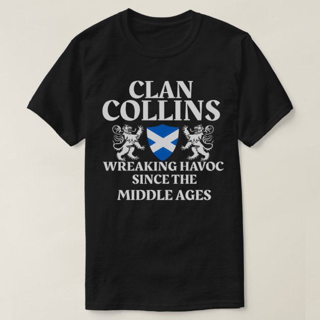 T-shirt 035066 Clan Collins Scottish Family Kilt Tartan Li (Design devant)