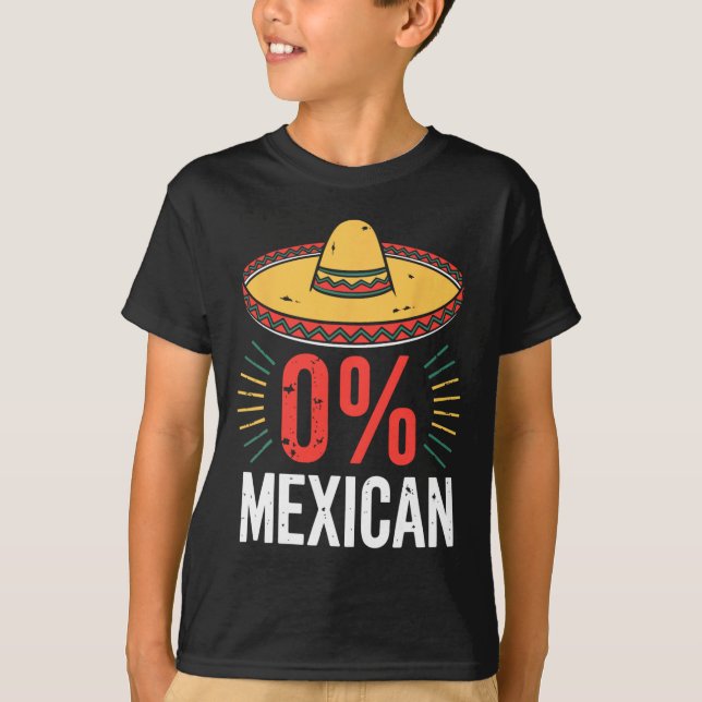 T-shirt 0% Chemise Mexicaine Hommes Drôle Femmes Cinco De  (Devant)