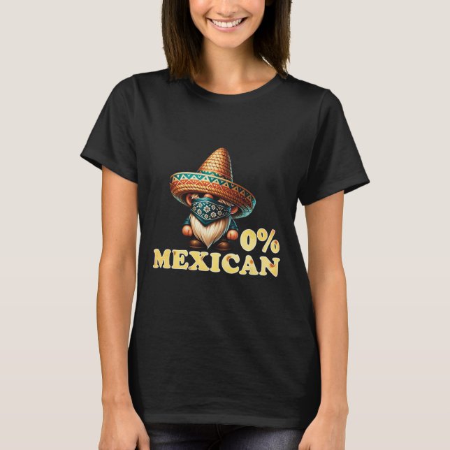 T-shirt 0% Cinco De Mayo Fiesta Sombrero Et Musta (Devant)