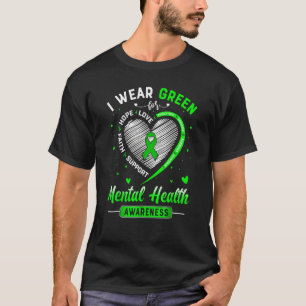 T-shirt 0 Cœur Je porte du vert pour la sensibilisation à 