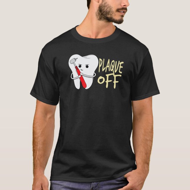 T-shirt 0 Dents Playque Au Large Dentiste Pun (Devant)