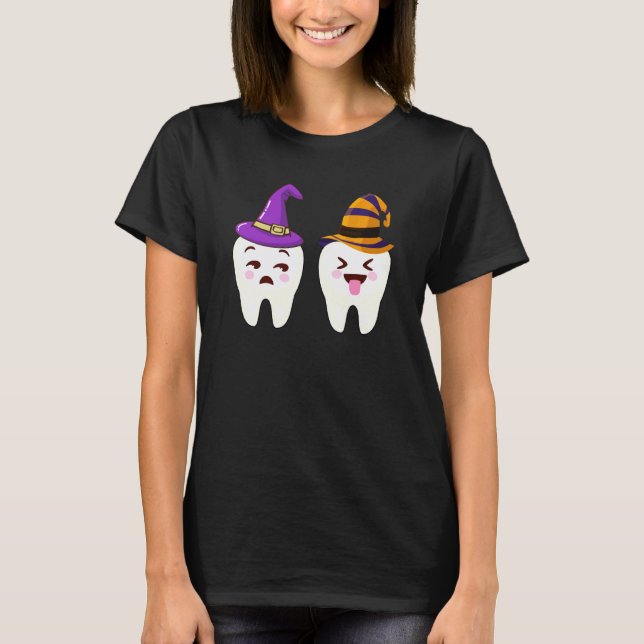 T-shirt 0 Drôle Chapeau De Sorcière De Dentiste Assistant  (Devant)