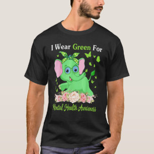 T-shirt 0 Eléphant Je Porte Du Vert Pour La Sensibilisatio