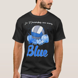 T-shirt 0 En Novembre Nous Portons Le Volleyball Bleu Diab