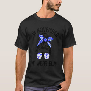 T-shirt 0 En Novembre Nous Portons Un Chignon Bleu Désordo