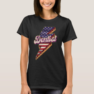 T-shirt 0 Foudre Dentiste Patriotique Drapeau Américain 4