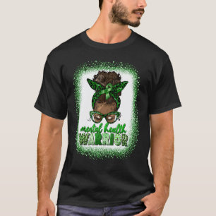 T-shirt 0 Guerrière de la santé mentale Afro Chignon décoi