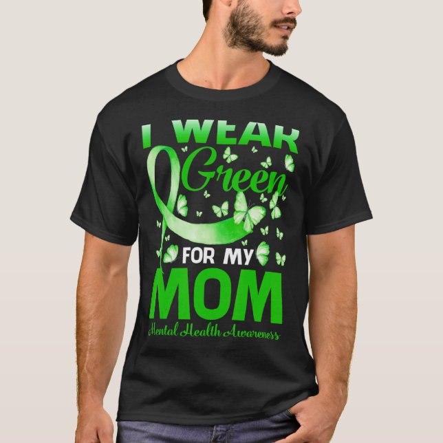 T-shirt 0 Je porte du vert pour ma mère, Sensibilisation à (Devant)