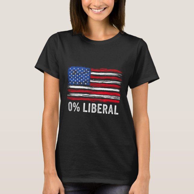 T-shirt 0% Libéral Zéro Pour Cent Anti Libéral Républicain (Devant)