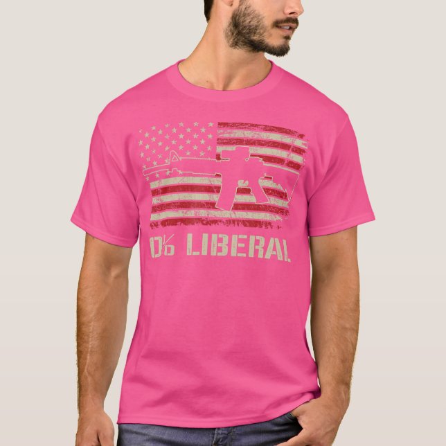T-shirt 0 Libéral Zéro Pour Cent Ar15 Drapeau Américain Fu (Devant)