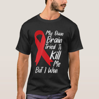 T-shirt 0 Mon propre cerveau a essayé de me tuer mais j'ai