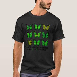 T-shirt 0 Papillon de sensibilisation à la santé mentale S