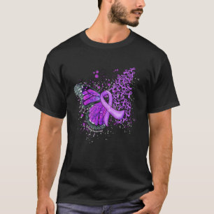 T-shirt 0 Papillon qui dégouline Ruban violet Sensibilisat