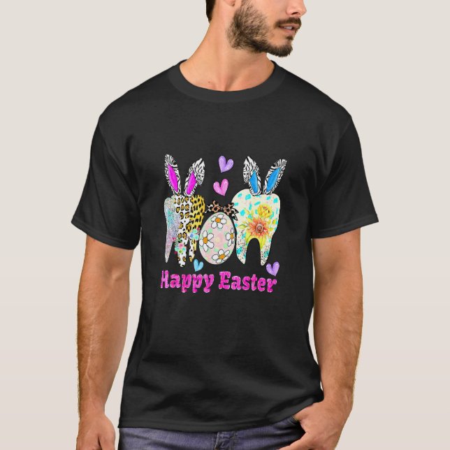 T-shirt 0 Pâques Léopard Dent Squad Assistante Dentaire (Devant)