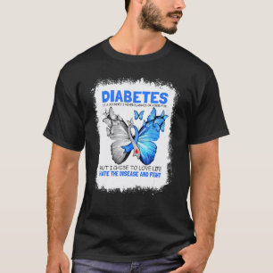 T-shirt 0 Ruban papillon gris et bleu Diabète Sensibilisat