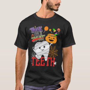 T-shirt 0 Trick or Teeth Momie Dents Boo Dentiste Épouvant