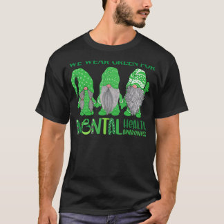 T-shirt 0 Trio Gnome En Mai Nous Portons Du Vert Pour La S