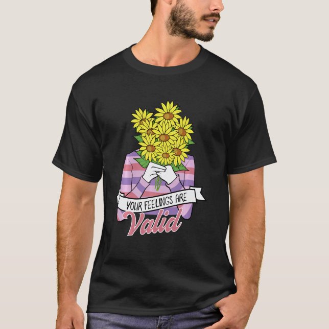 T-shirt 0 Vos sentiments sont valides Santé mentale (Devant)
