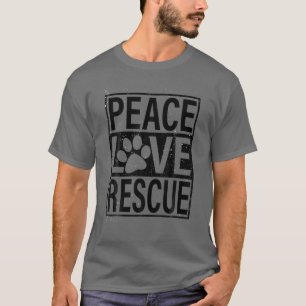 T-shirt 0Dbl Peace Love Secourt animal chien chat Secourt