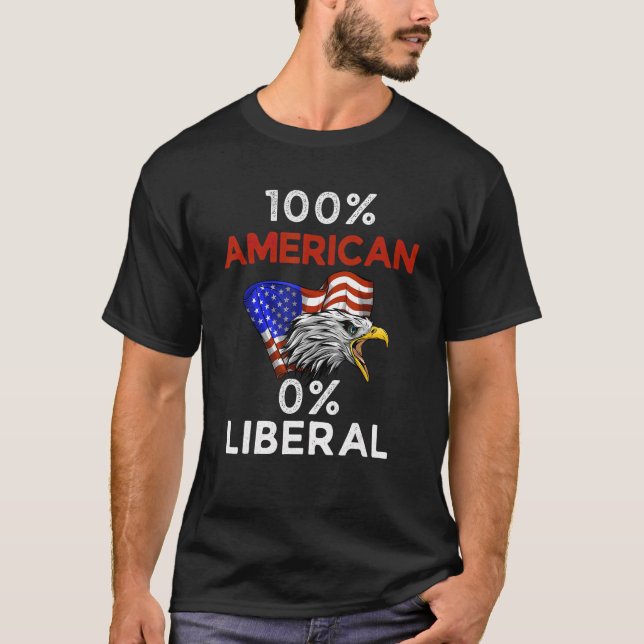 T-SHIRT 100 AMERICAN 0 LIBERAL (Devant)