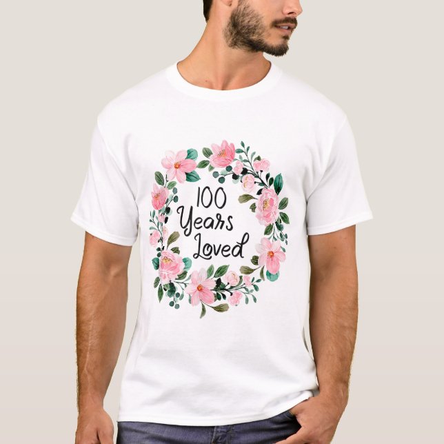 T-shirt 100 ans Hommes aimés Femmes 100 ans Cool 100e (Devant)