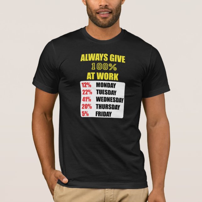 T-SHIRT 100% AU TRAVAIL (Devant)