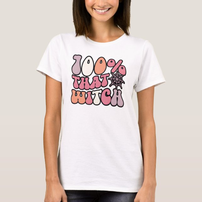 T-shirt 100% Cette Sorcière Rétro | Sorcière d'Halloween a (Devant)