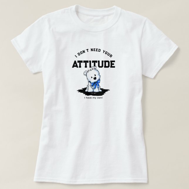 T-Shirt 100% Coton avec chiot Westie Terrier (Design devant)