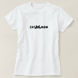 T-shirt 100% coton Cat Maman, Black Cat Graphic