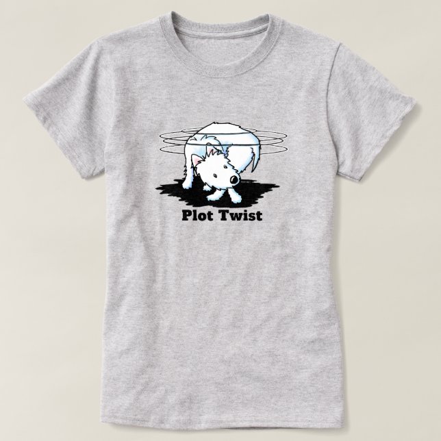 T-Shirt 100% Coton Poursuite de Queue de Westie Te (Design devant)