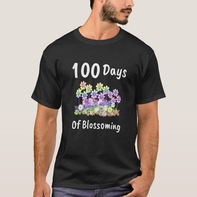 T-shirt 100 Day Of Blossoming Book Flower Plant 100th Day  (Devant)