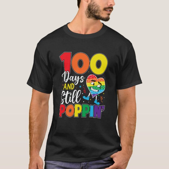 T-shirt 100 Days And Still Poppin 100th Day Of School Boys (Devant)