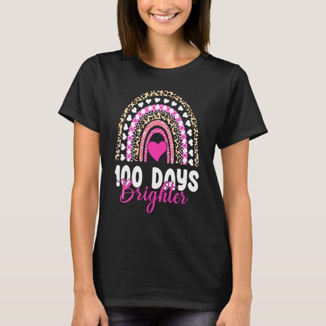 T-shirt 100 Days Brighter Happy 100th Day Of School Rainbo (Devant)