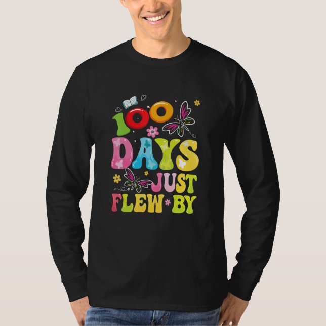 T-shirt 100 Days Just Flew By Butterfly 100th Day of Schoo (Devant)