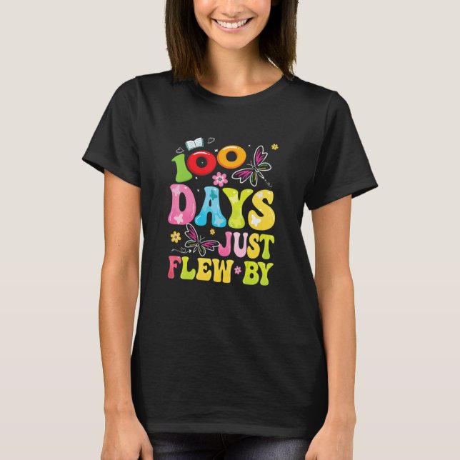 T-shirt 100 Days Just Flew By Butterfly 100th Day of Schoo (Devant)