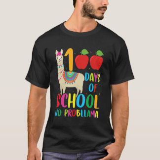 T-shirt 100 Days Llama Alpaca Pun Meme Sarcastic 100th Day