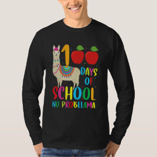 T-shirt 100 Days Llama Alpaca Pun Meme Sarcastic 100th Day