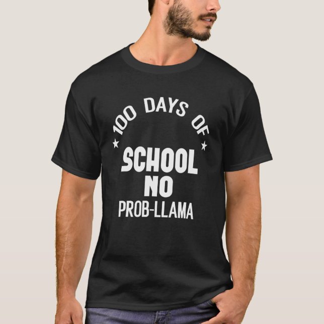 T-shirt 100 Days Llama Alpaca Pun Meme Sarcastic 100th Day (Devant)