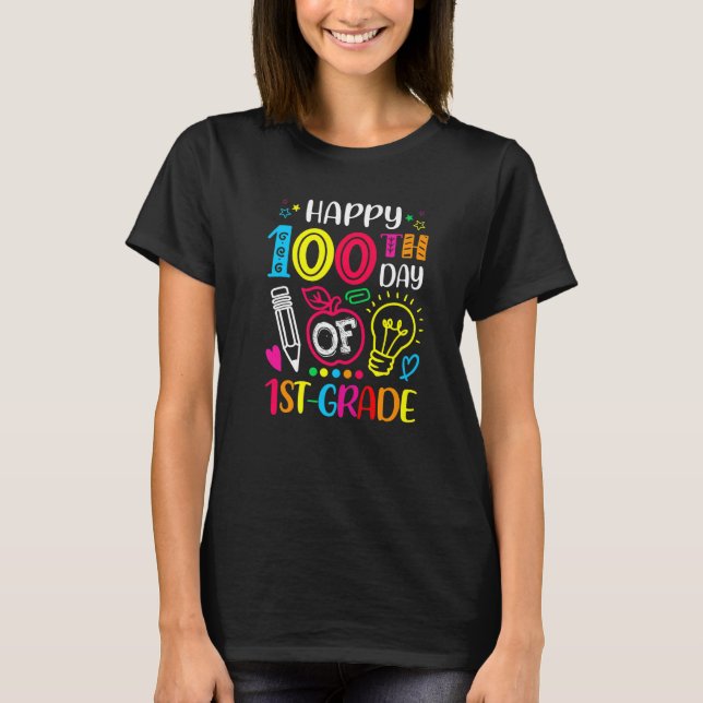 T-shirt 100 days of 1st Grade 100th day of School Teacher  (Devant)