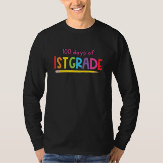 T-shirt 100 Days Of 1st Grade Happy 100th Colourful Day Of