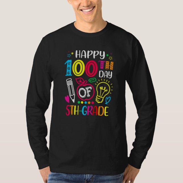 T-shirt 100 days of 5th Grade 100th day of School Teacher  (Devant)